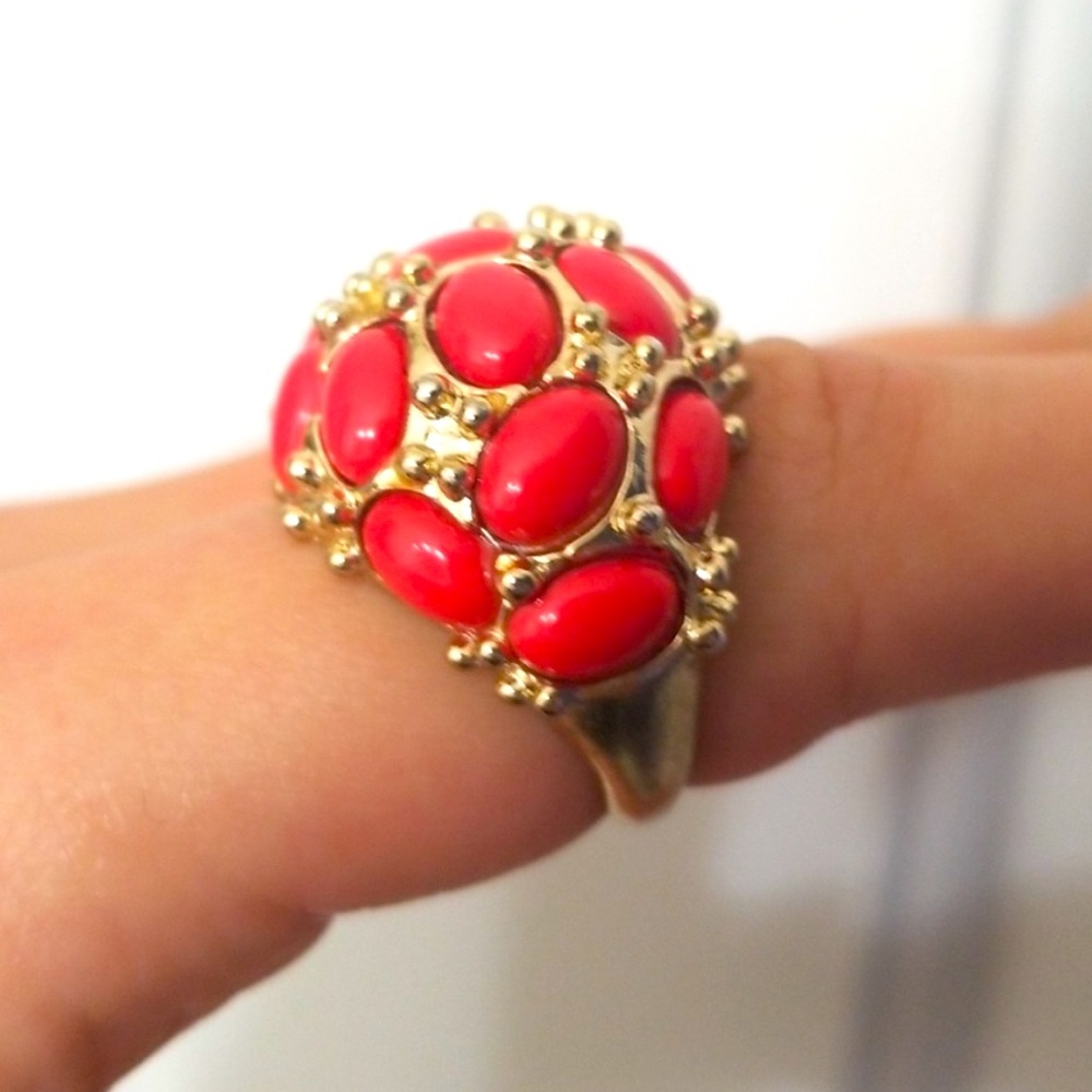 Gold and Coral Ring